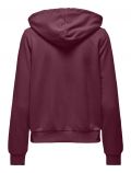 MAGLIA IN FELPA CON ZIP E CAPPUCCIO Only - bordeaux - 2