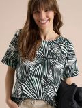 Blusa manica corta con scollo a barch... - verde - 0