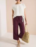 T-shirt con scollo a barchetta e dett... - bianco - 2