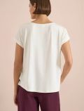 T-shirt con scollo a barchetta e dett... - bianco - 3