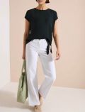 T-shirt con scollo a barchetta e dett... - verde - 2