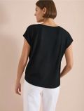 T-shirt con scollo a barchetta e dett... - verde - 3