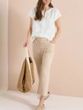 Blusa manica corta con scollo a v. te... - bianco - 2