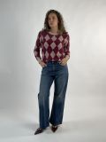 Pullover manica lunga Griffai - beige bordeaux - 2