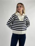 Pullover manica lunga Pennyblack - bianco blu - 0