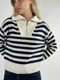 Pullover manica lunga Pennyblack - bianco blu - 1