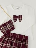 Completo maglia con gonna I Do - bianco bordeaux - 1