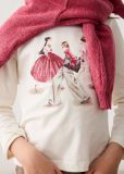 T-shirt manica lunga Mayoral - panna rosa - 1