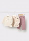 Completo 3 pezzi Newborn - malva - 0