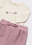 Completo 3 pezzi Newborn - malva - 1