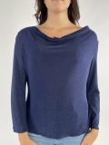Maglia manica lunga curvy Rinascimento Curvy - blu navy - 1