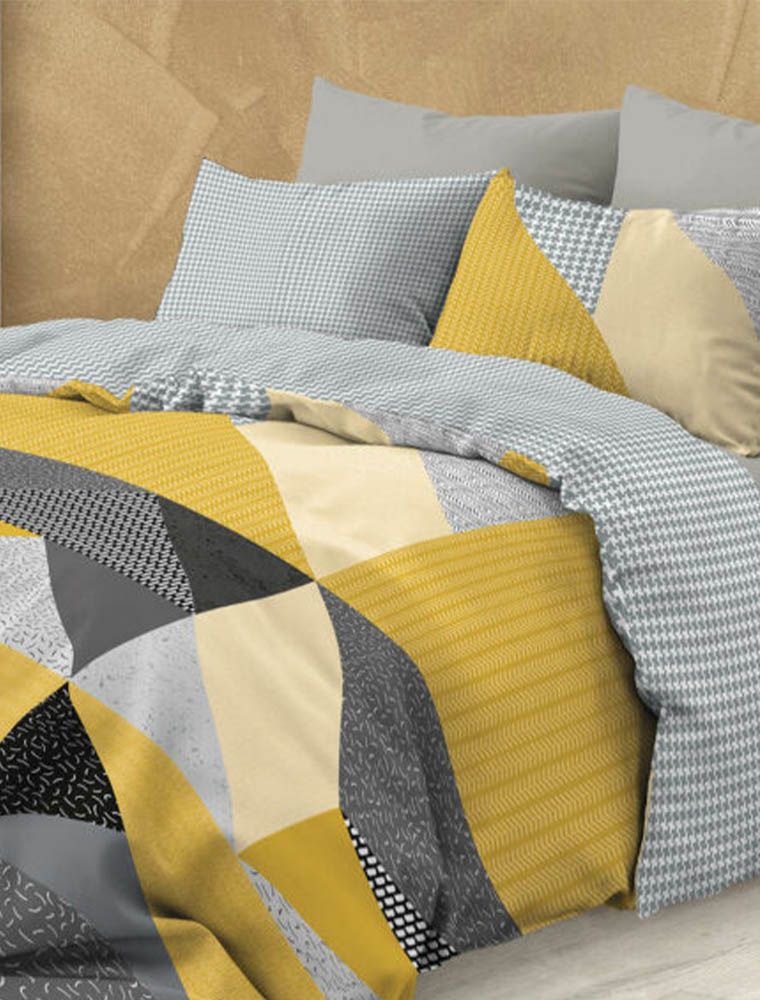 Copripiumino In Cotone Giallo Senape - Misura 140x200cm, Da Neoferr