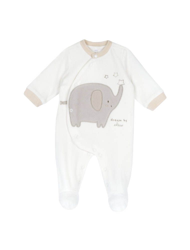 Tutina neonato e neonata bianco panna ciniglia 0-3 mesi Orso