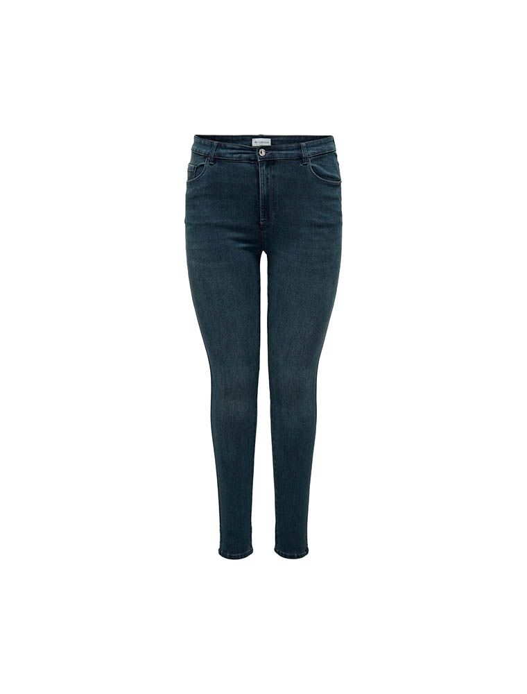 ONLY CARMAKOMA Jeans Donna Skinny Con Frange – Taglie Forti – Denim Slavato