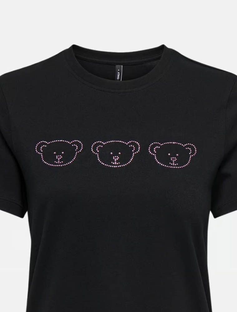Style3 T-shirt Basic Donna 100% Cotone - Manica Corta, Girocollo, Vestibilità Attillata - Taglia 38 Nero
