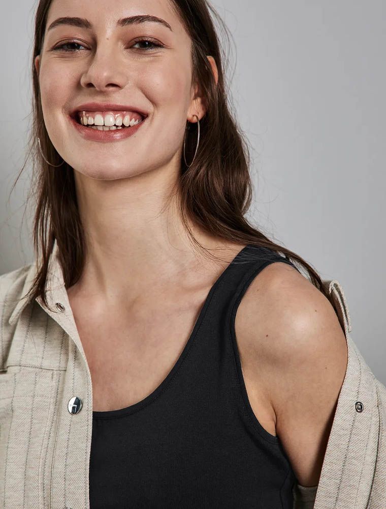 Street One Top Canotta Donna Nero Basic Viscosa (EU 42, IT 46
