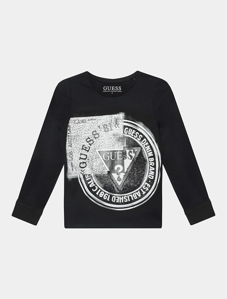 T shirt manica lunga Guess nero