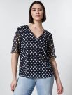 Maglia manica corta curvy Persona/now - blu marine