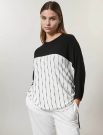 Maglia manica lunga curvy Persona - nero bianco