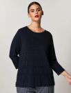 Maglia manica lunga curvy Persona/now - blu navy