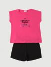 Completo maglia e pantalone corto I Do - fuxia