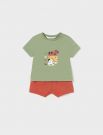 Completo maglia e pantalone corto Newborn - verde