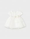 Abito manica corta elegante Newborn - ecru