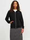 MAGLIA IN FELPA CON ZIP E CAPPUCCIO Jjxx - black