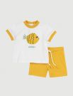 Completo maglia e pantalone corto Chicco - bianco giallo