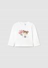 T-shirt manica lunga Mayoral - bianco rosa