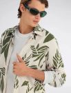 Camicia manica lunga casual Gas - verde bianco