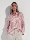 Camicia manica lunga Street One - rosso bianco