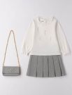 Completo maglia con gonna I Do - panna