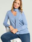 Maglia manica lunga curvy Luisa Viola - azzurro