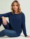 Maglia manica lunga curvy Luisa Viola - blu
