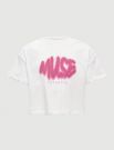 T-shirt manica corta Only - bianco rosa