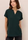 Camicetta a manica corta. scollo a v - verde scuro