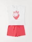 Completo maglia e pantalone corto I Do - bianco fragola