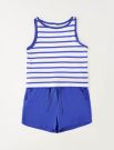 Completo canotta e pantalone corto I Do - bianco blu