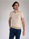 Polo manica corta Blu Homme - sabbia