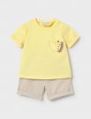 Completo maglia e pantalone corto Newborn - giallo moro