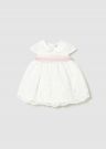 Abito manica corta elegante Newborn - panna