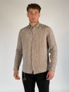 Camicia manica lunga lino Seinse - fango