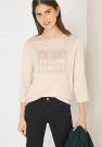 Maglia girocollo. maniche a tre quart... - beige