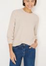 Blusa girocollo. orlo elastico. manic... - beige