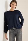 Blusa girocollo. orlo elastico. manic... - blu