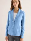 Giacca monopetto in maglia. collo rev... - blu