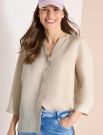 Camicia con maniche a tre quarti. sco... - beige