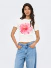 T-shirt manica corta Only - bianco rosa