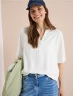 Blusa manica corta con scollo a v. ch... - bianco